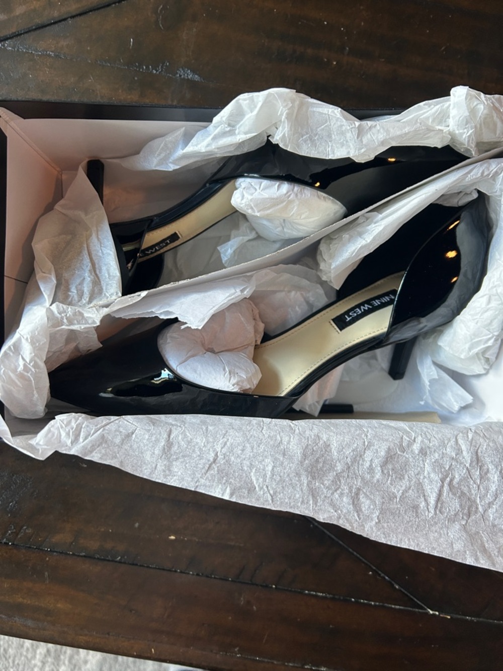 Nine West Black Patent Leather Pointy Toe Pumps - NIB